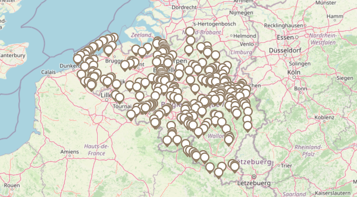 Explorer tous les endroits insolites de Belgique sur notre carte intéractive