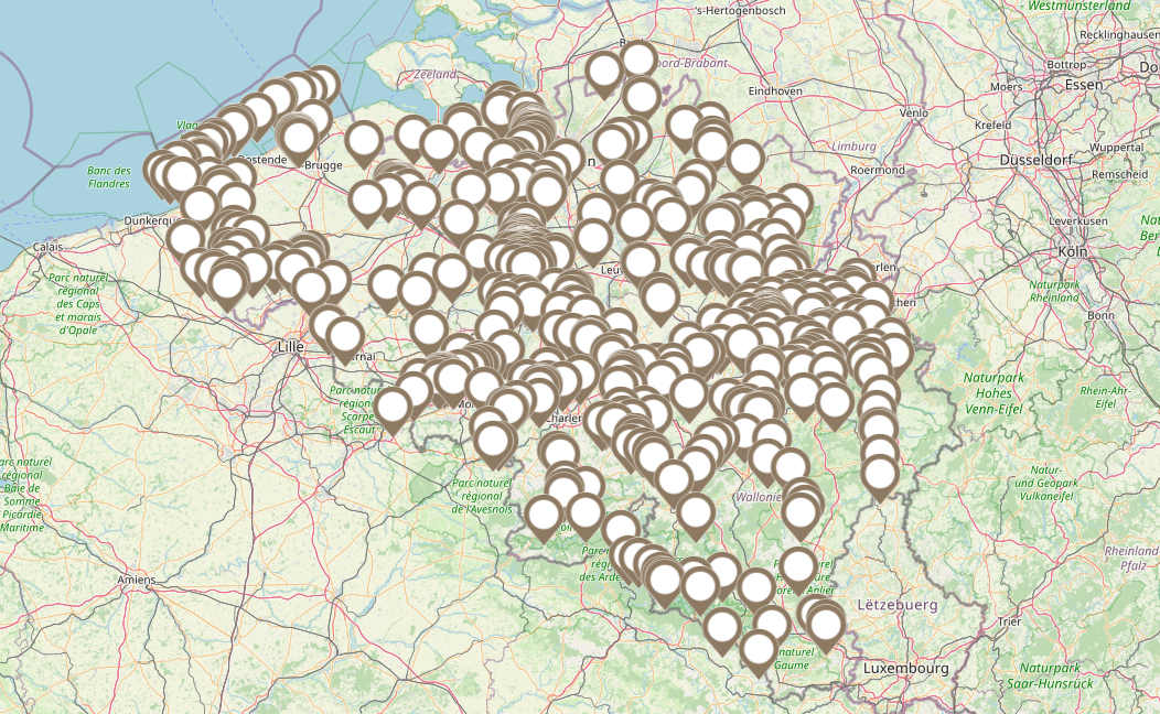 Explorer tous les endroits insolites de Belgique sur notre carte intéractive