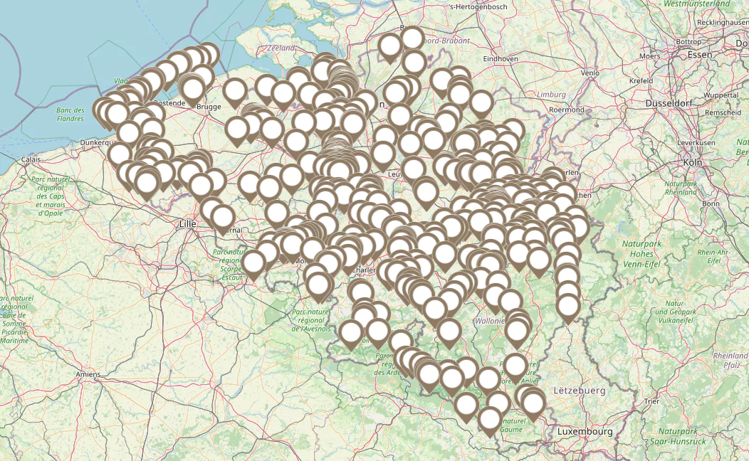 Explorer tous les endroits insolites de Belgique sur notre carte intéractive